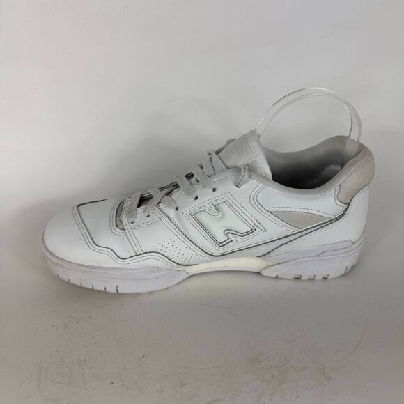 New Balance 550 Athletic Shoes Women's 10 Triple White Leather Low Top Sneakers - Picture 6 of 10